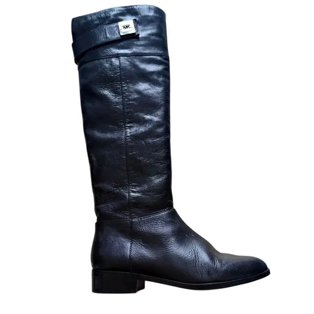 Michael Kors Devenport Boots Leather Knee High Women's Size 6M